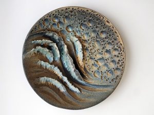 waves crashing decorative ceramic plate